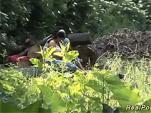 chubby honey gets wild romped in the forest